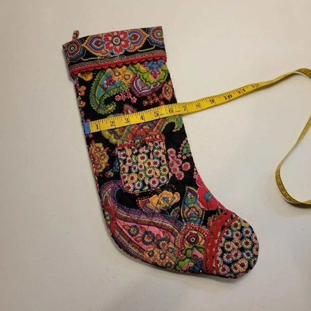 Vera Bradley Quilted Floral Paisley Christmas Stocking EUC
